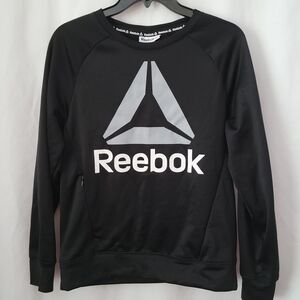 Reebok Sweatshirt Athletic Women's Crewneck Delta Gray Logo XL 14-16 Athleisure